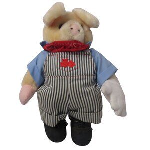 12" Plush Pig Train Engineer - Railroad Uniform